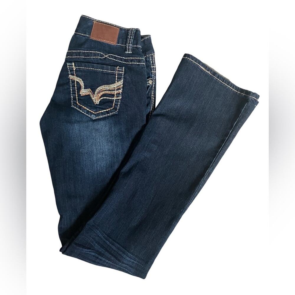 Maurice's Blue Flare Wide Leg Jeans with Vintage Wash 5/6